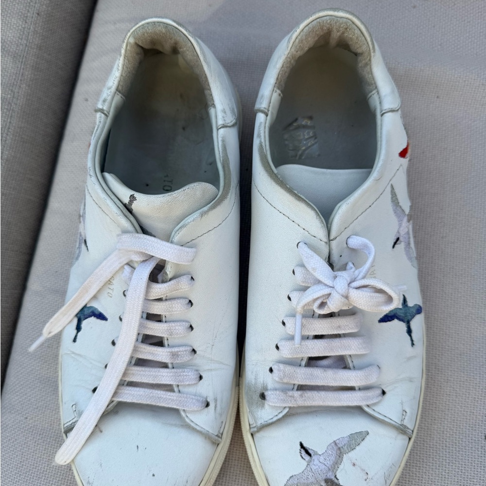 Axel Arigato White Sneakers with Multicolor Embroidery